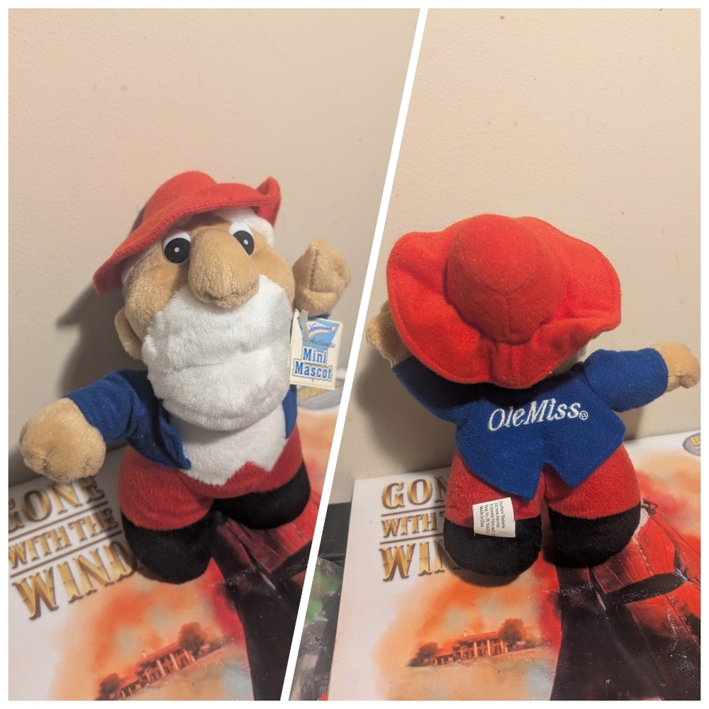 Ole Miss Colonel Rebel Mini Stuffed Mascot Plush W/ Tag 9” Rare Retired Vintage